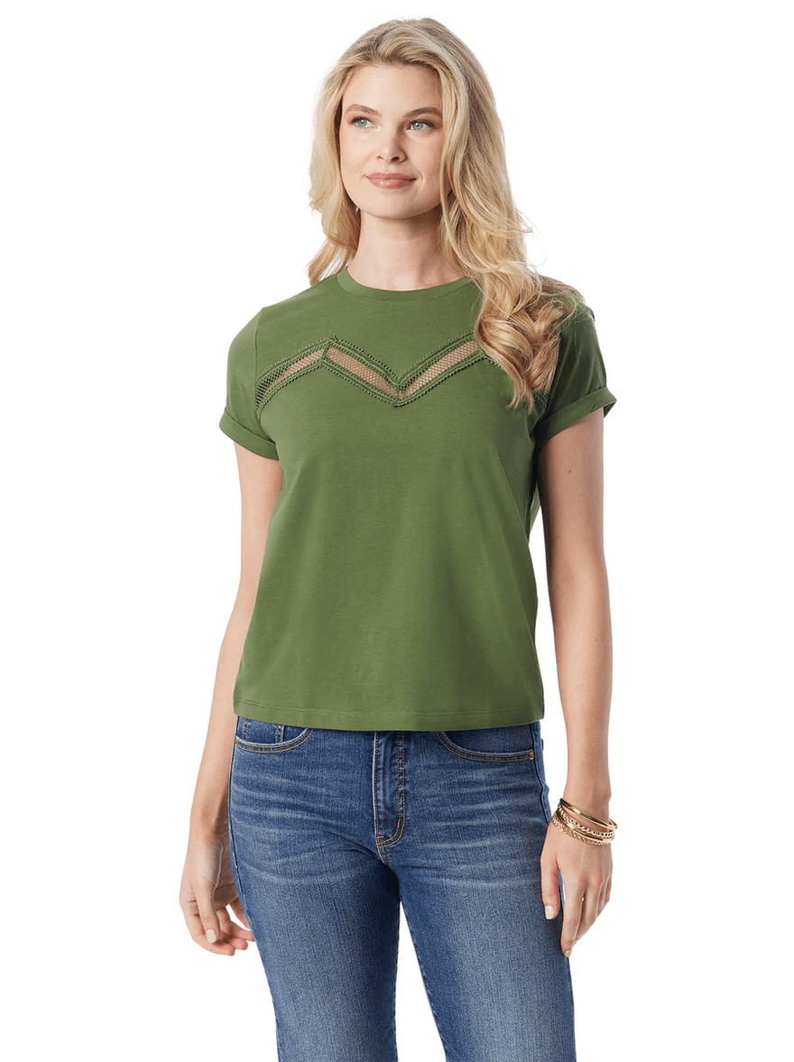 Jessica Simpson Valeriya Tee in Bronze Green