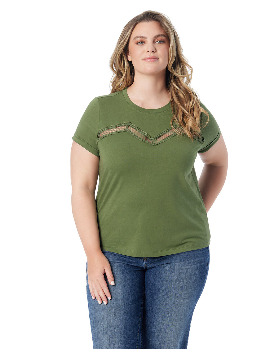 Jessica Simpson Valeriya Tee in Bronze Green