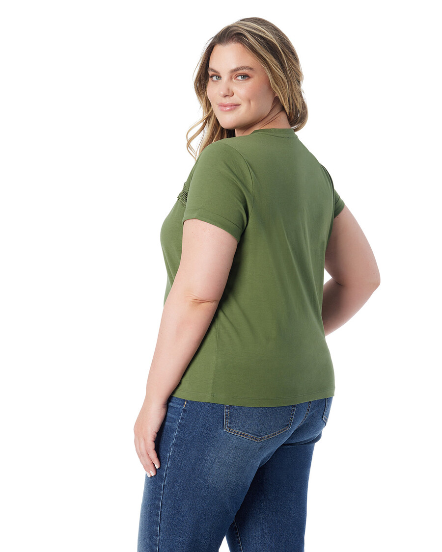 Jessica Simpson Valeriya Tee in Bronze Green