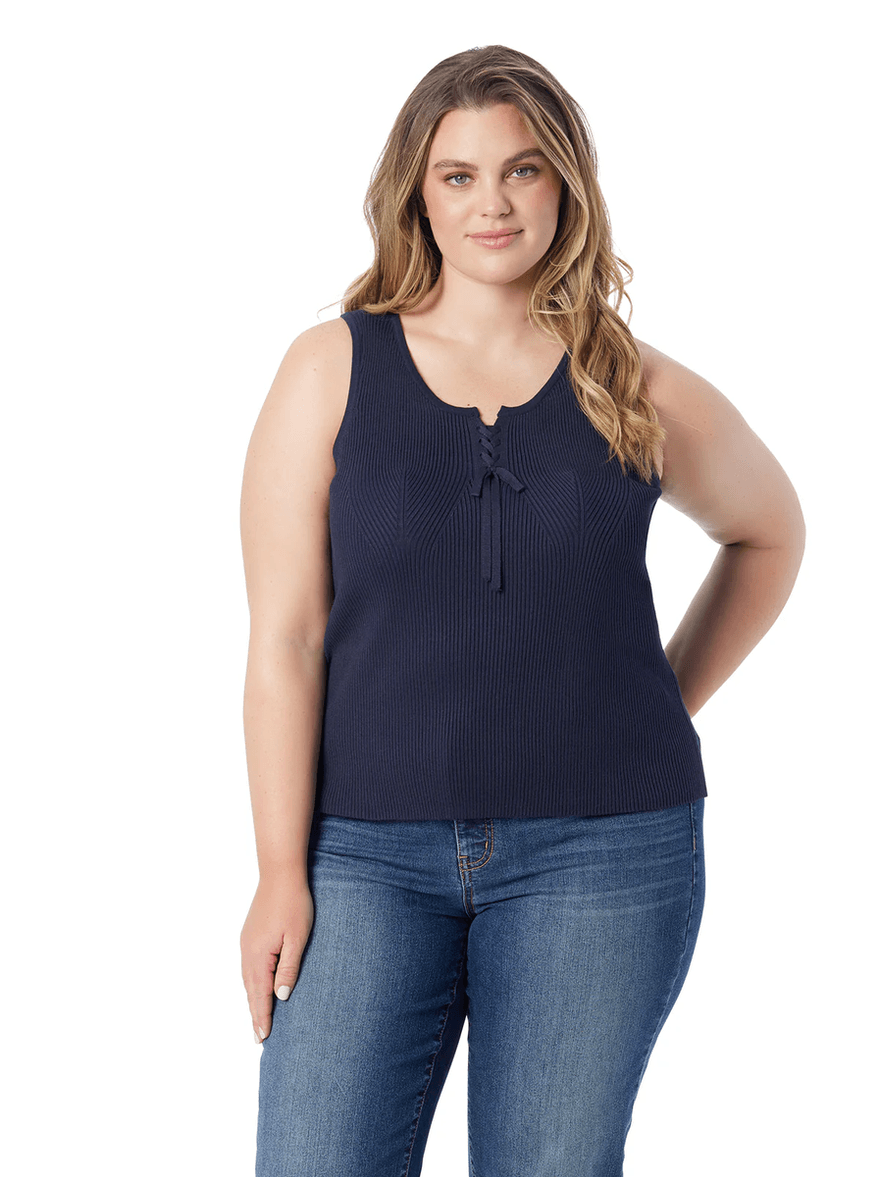 Jessica Simpson Johanna Lace Up Tank in After Midnight