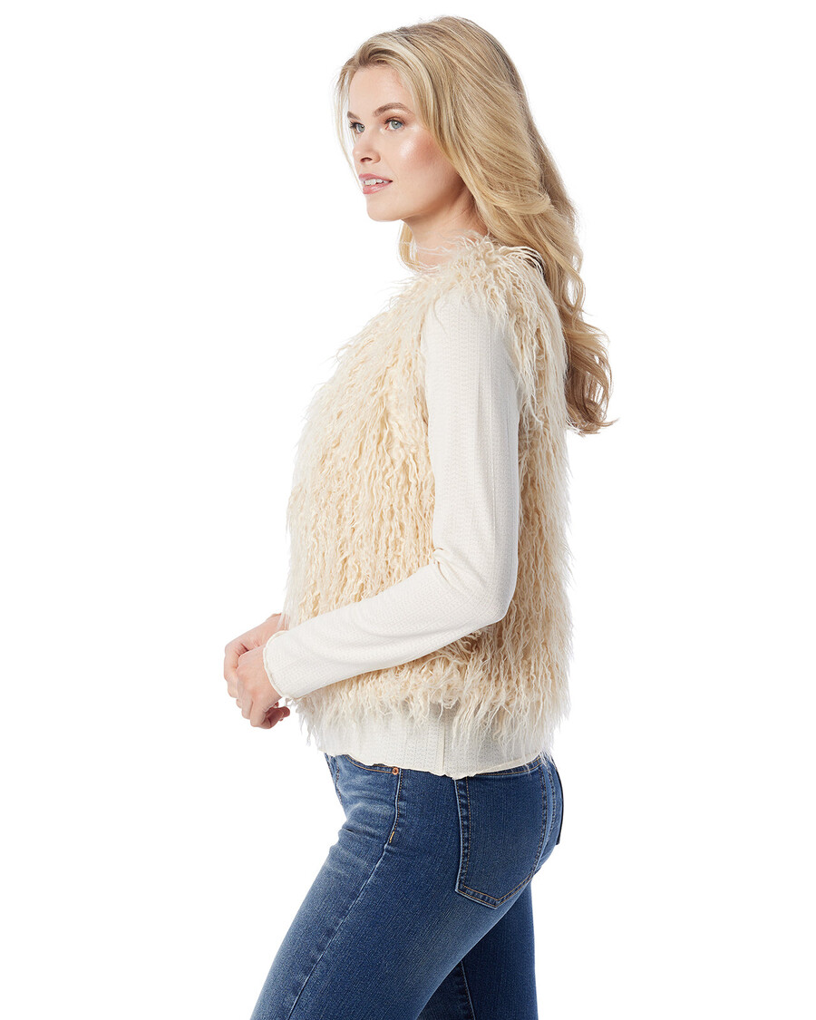 Jessica Simpson Fur Vest in Gardenia