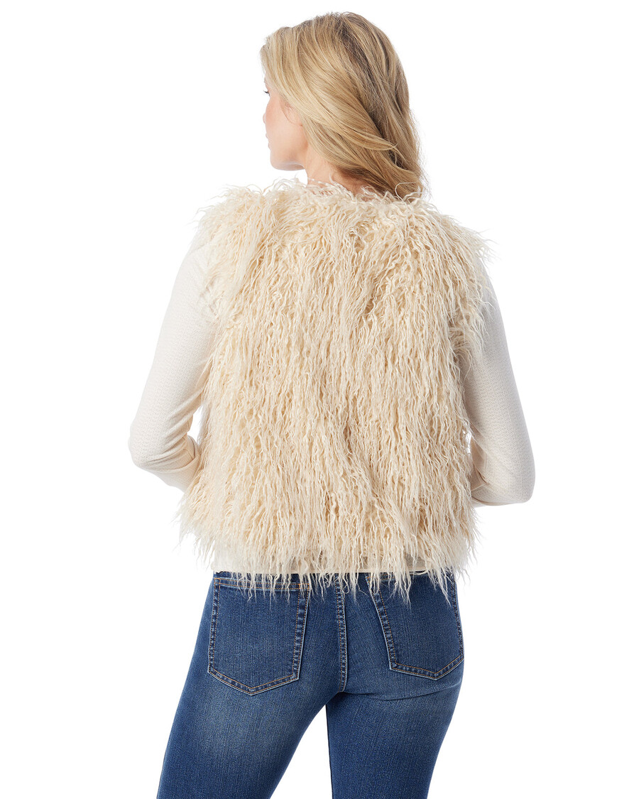 Jessica Simpson Fur Vest in Gardenia