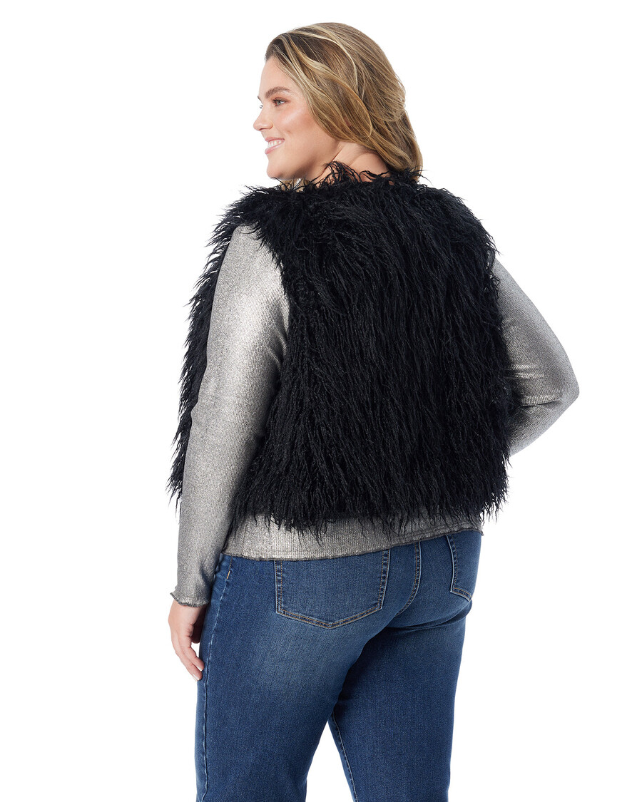 Jessica Simpson Fur Vest in Anthracite