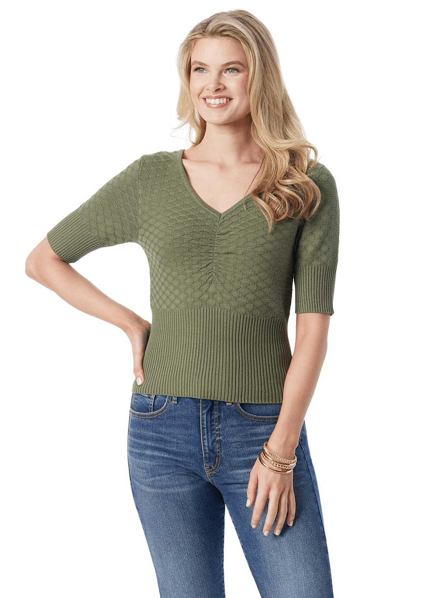 Jessica Simpson Imani Top in Bronze Green