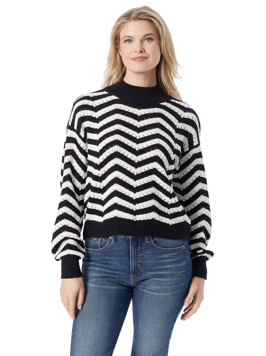 Jessica Simpson Farai Sweater in Anthracite Combo Anthracite Stripes