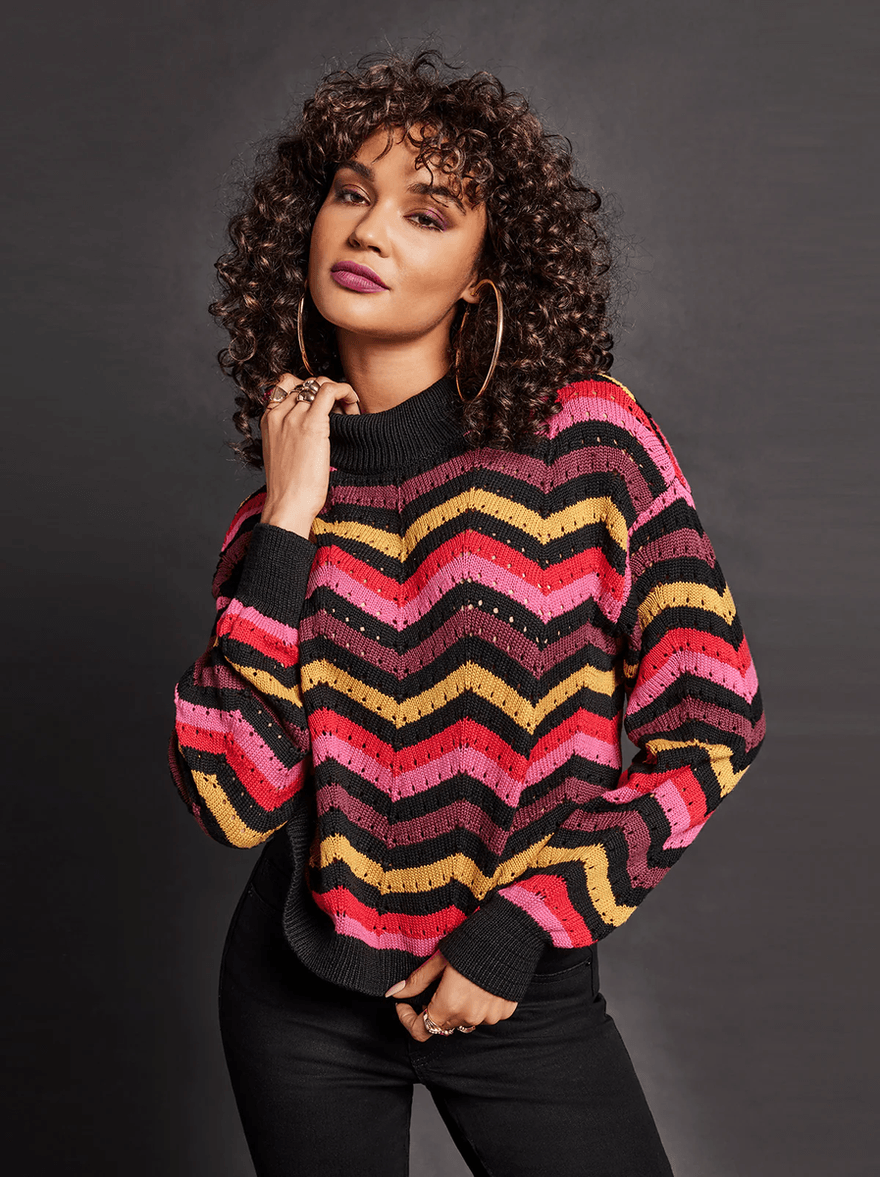 Jessica Simpson Farai Sweater in Striped Multi Farai Stripe