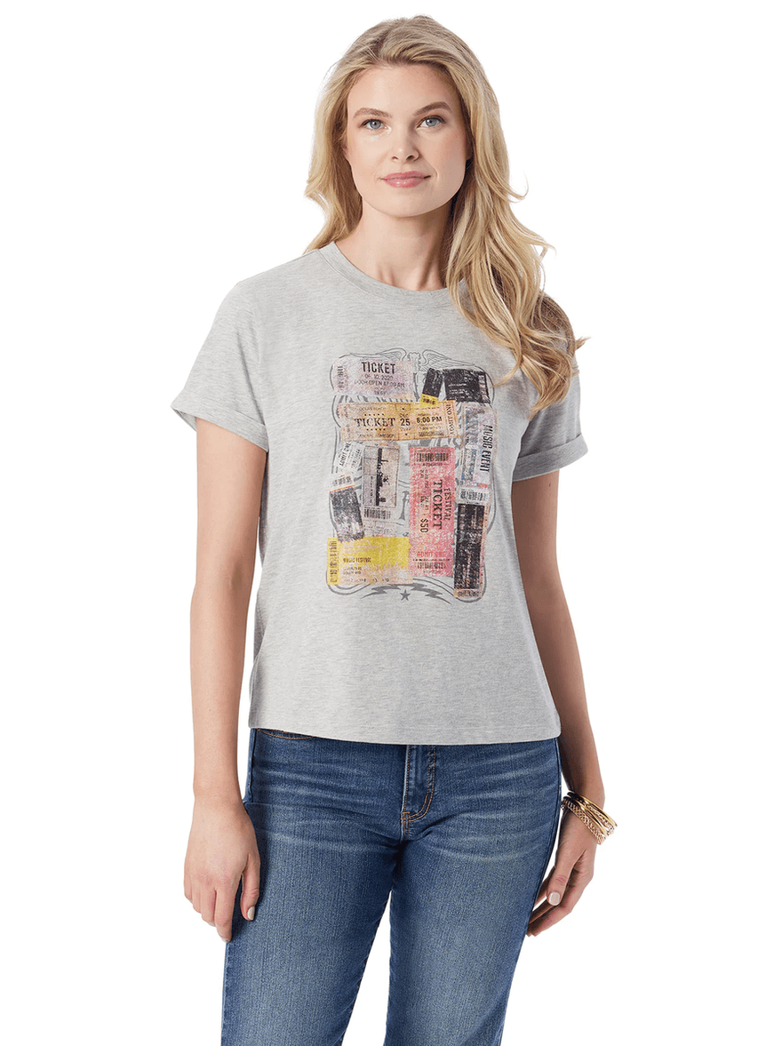 Jessica Simpson Ike Tee in Light Heather Grey
