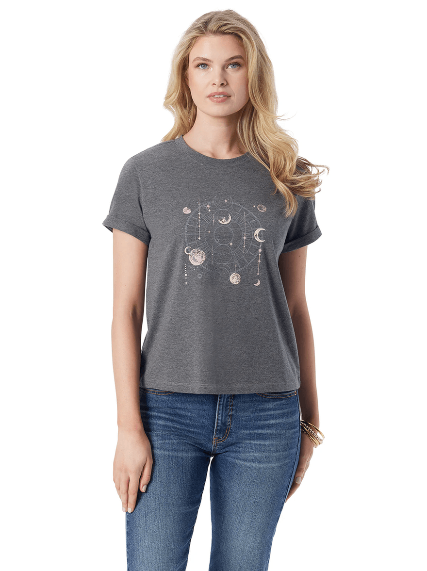 Jessica Simpson Ike Tee in Dark Heather Grey