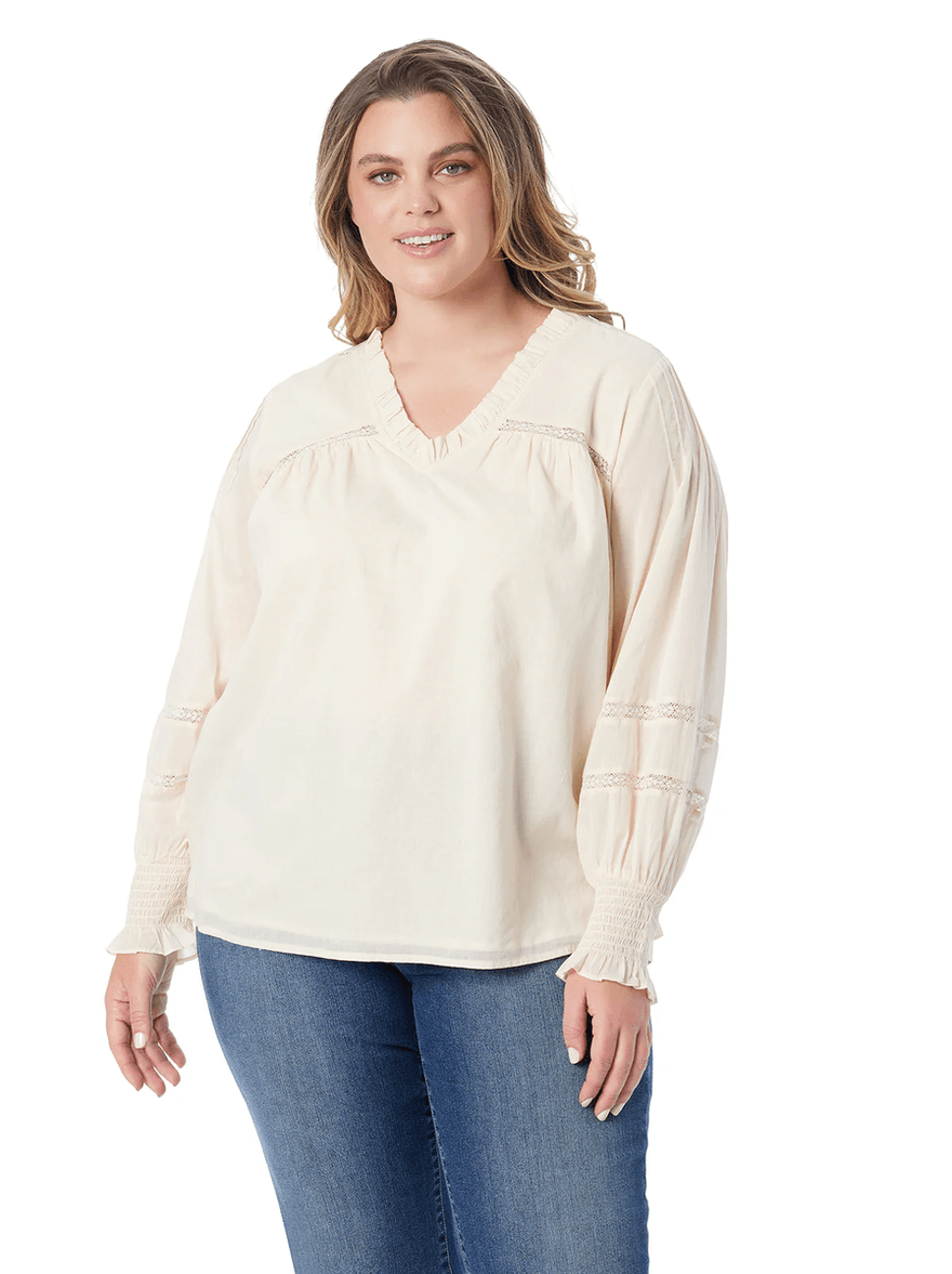 Jessica Simpson Milla Ruffle Top in Parchment