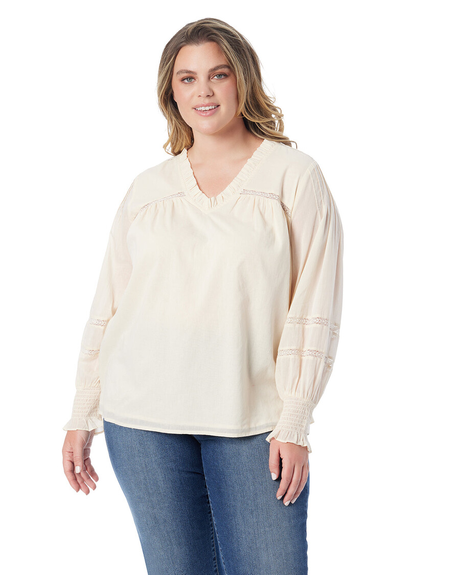 Jessica Simpson Milla Ruffle Top in Parchment
