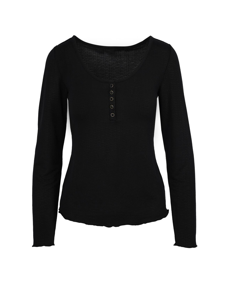 Jessica Simpson Tahani Henley Top in Anthracite