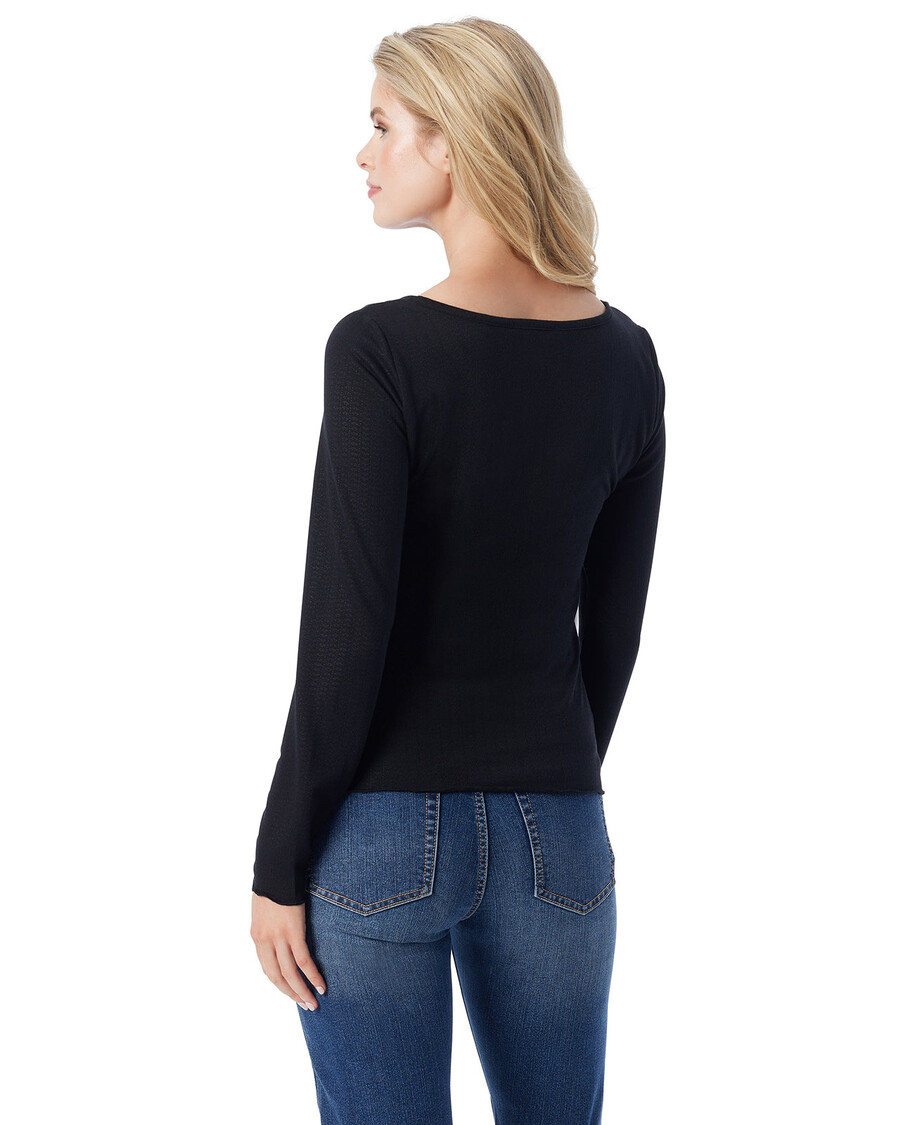 Jessica Simpson Tahani Henley Top in Anthracite