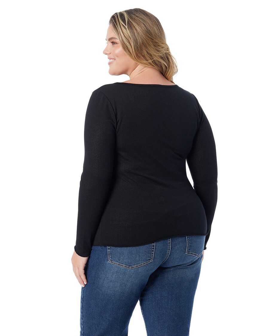 Jessica Simpson Tahani Henley Top in Anthracite