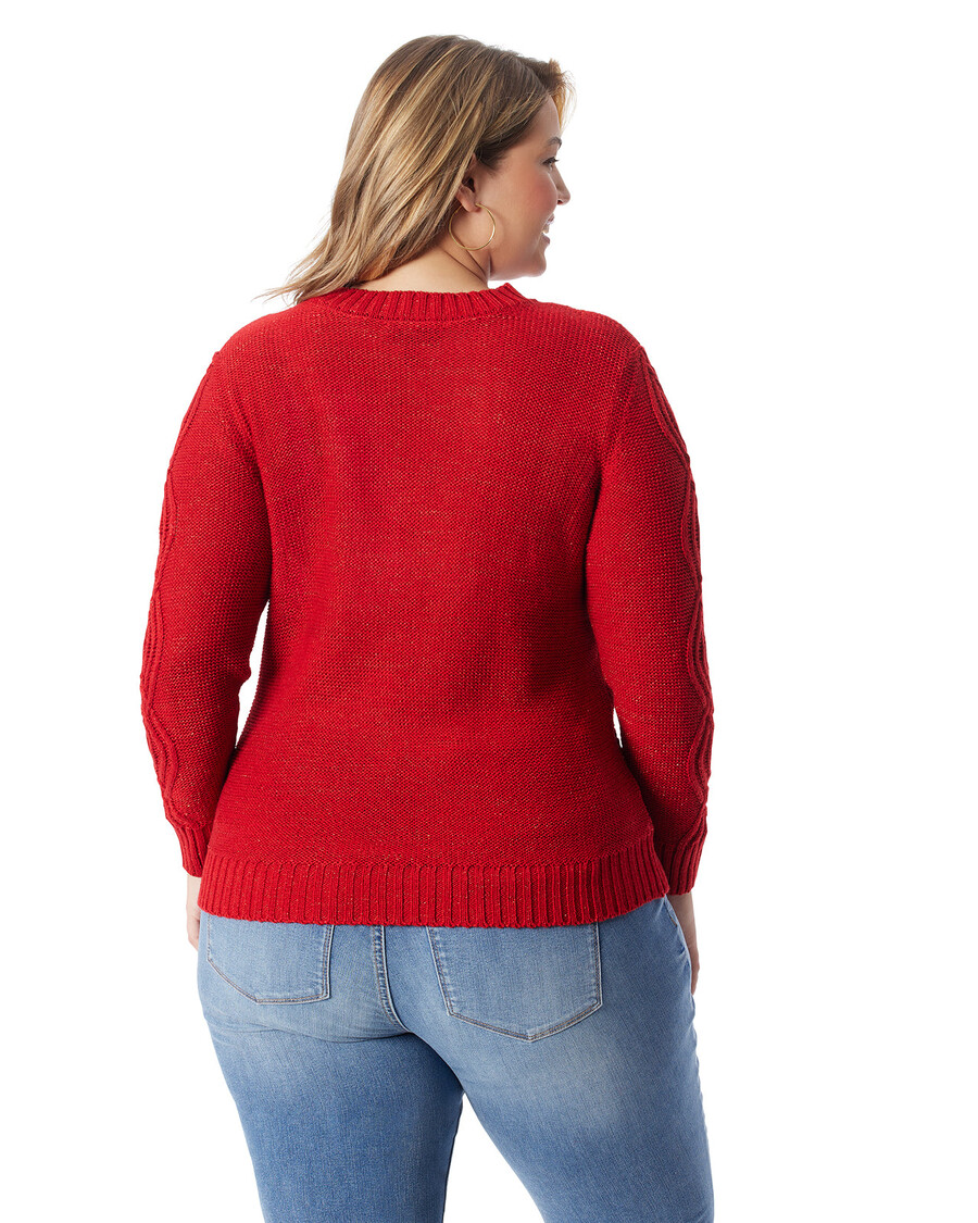 джесика симпсън аян пуловер в червен градински чай