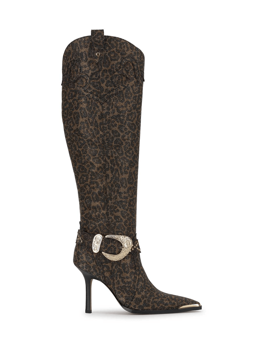 Jessica Simpson Kenzin Tall Boot in Leopard Sparkle