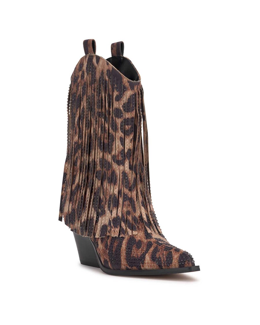 Jessica Simpson Paredisa Fringe Bootie in Leopard