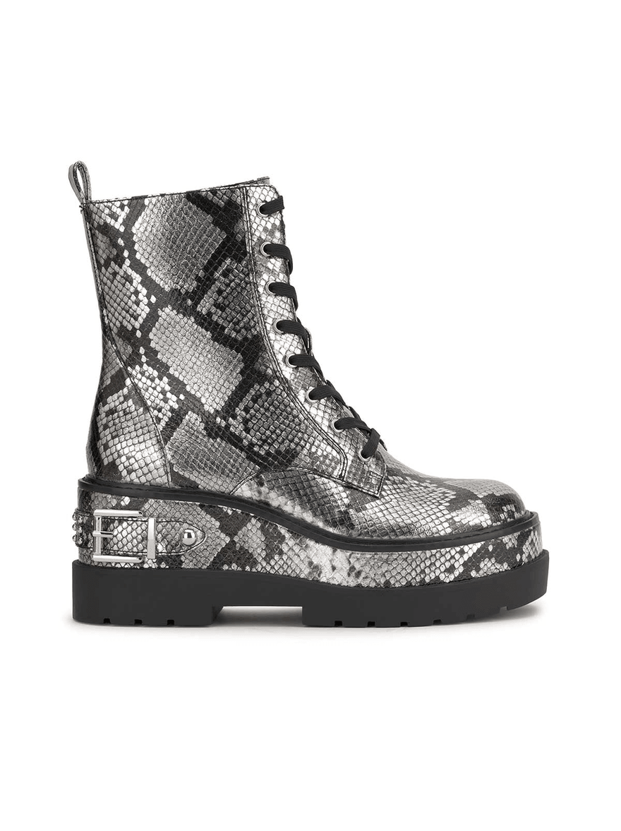 Jessica Simpson Imelda Combat Boot in Chrome Snake