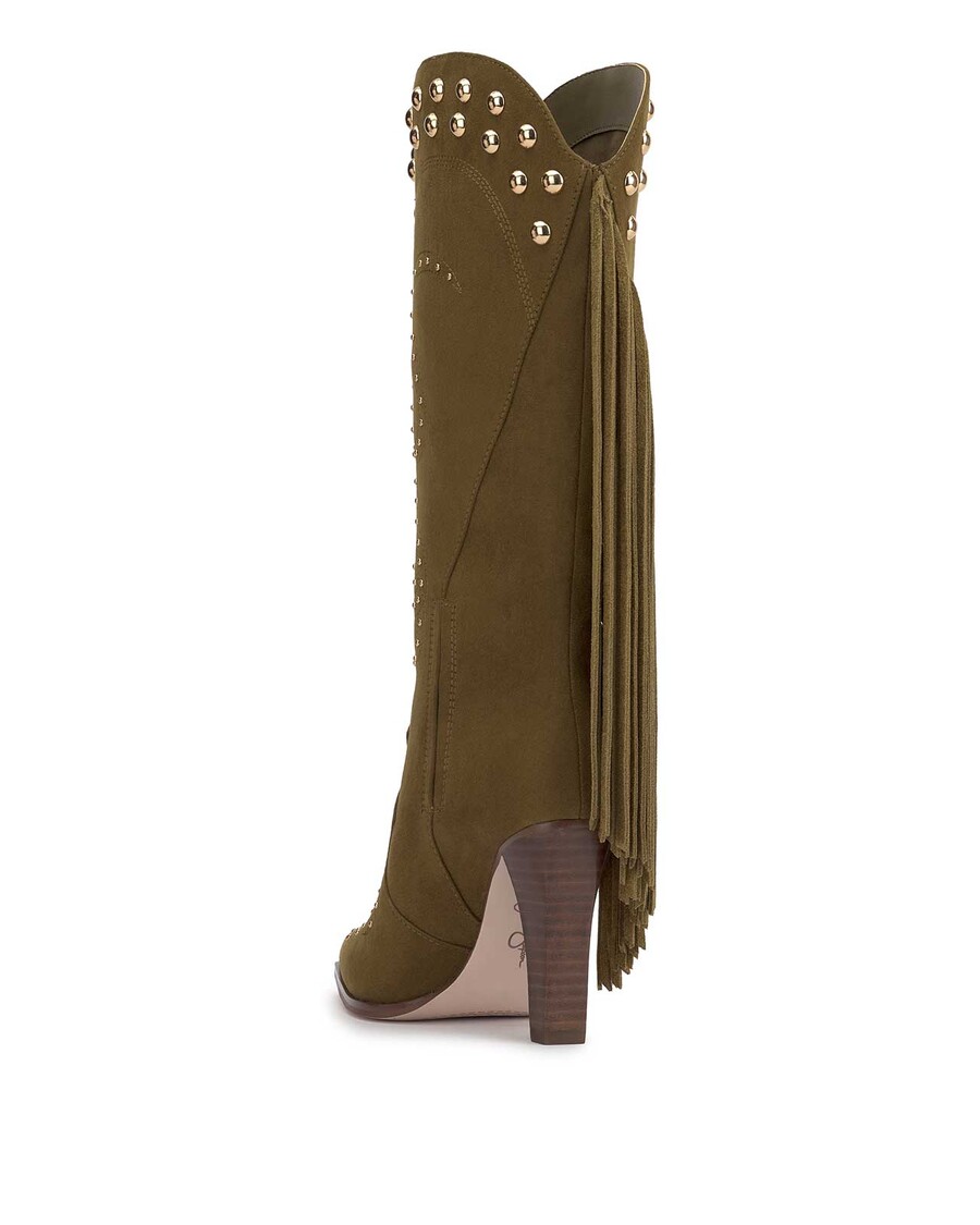 Jessica Simpson Rosera Studded Fringe Boot in Olive Green