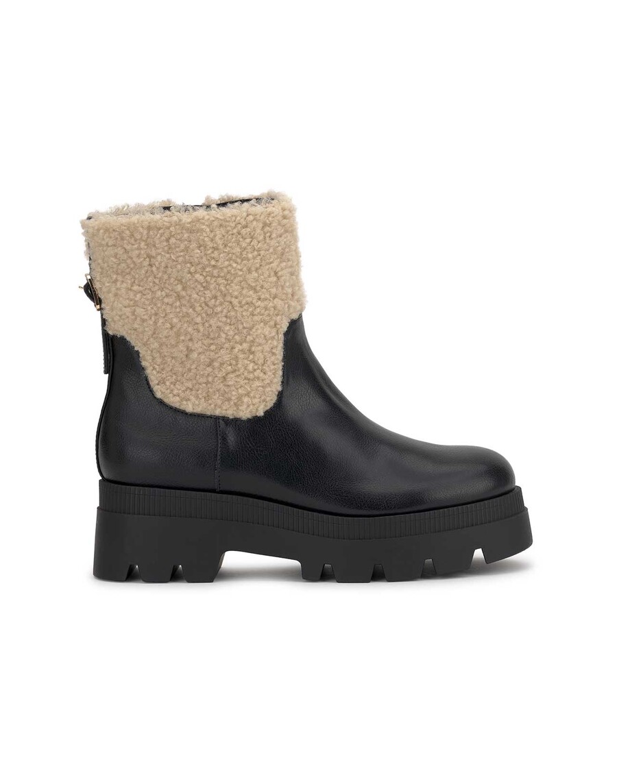 Jessica Simpson Ulalie Lug Bootie in Black & Shearling