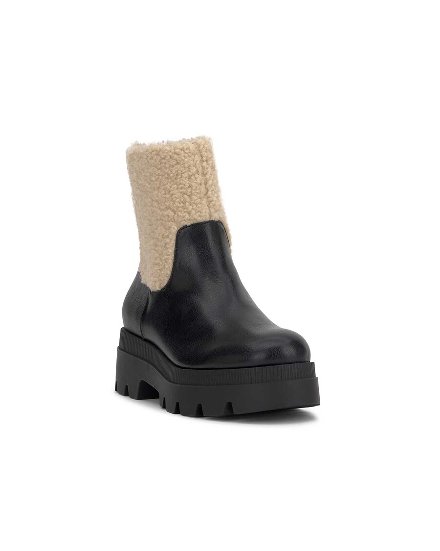 Jessica Simpson Ulalie Lug Bootie in Black & Shearling