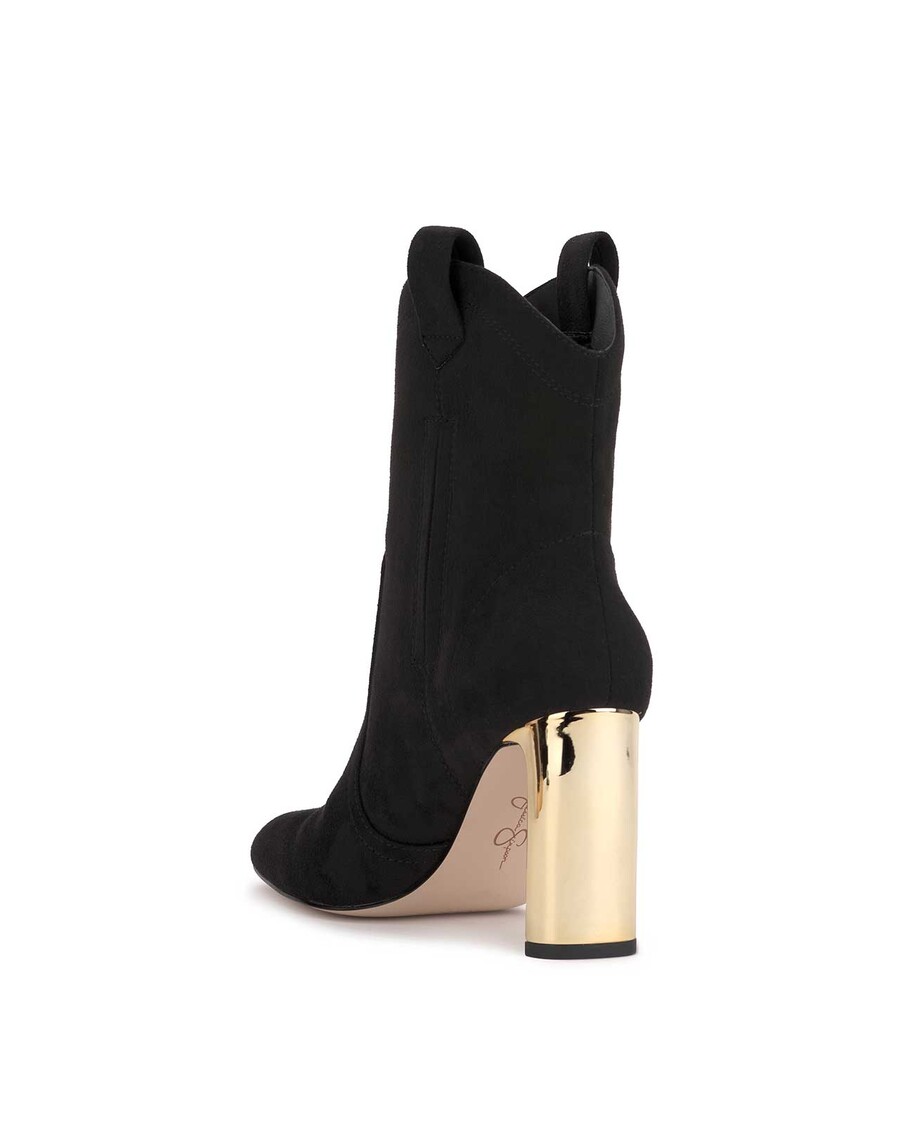 Jessica Simpson Xovira Heeled Bootie in Black Suede