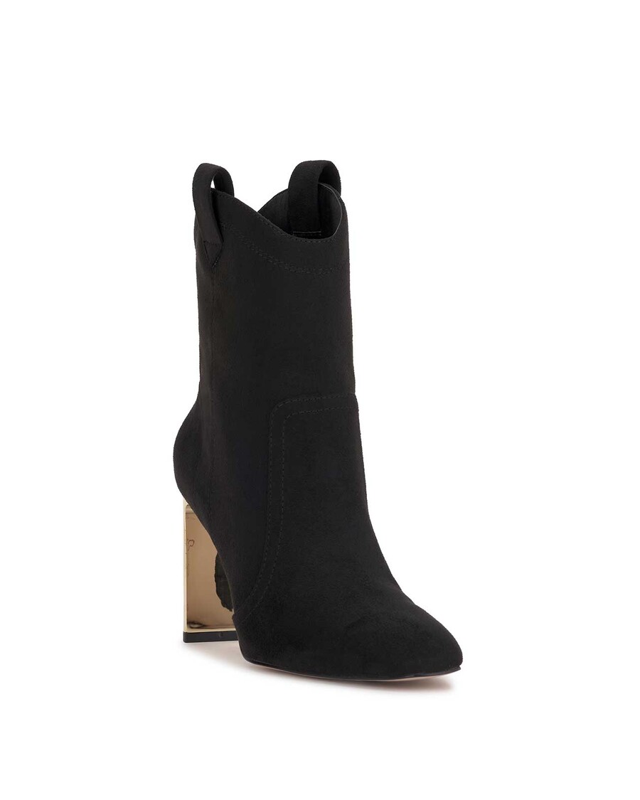 Jessica Simpson Xovira Heeled Bootie in Black Suede
