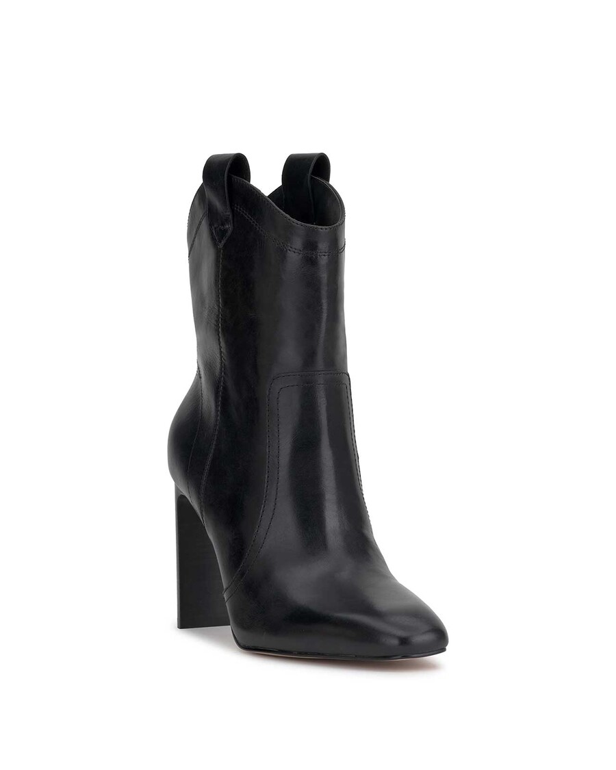 Jessica Simpson Xovira Heeled Bootie in Black Leather
