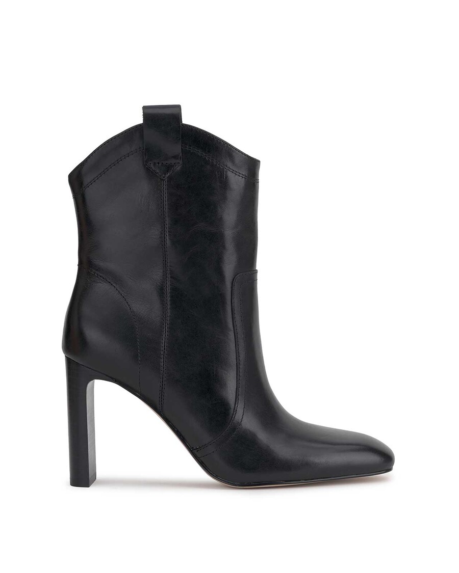 Jessica Simpson Xovira Heeled Bootie in Black Leather