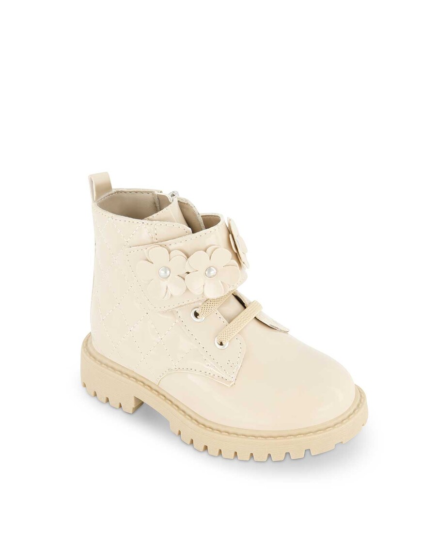 Jessica Simpson Toddler Daria Flower Moto Boot in Sand