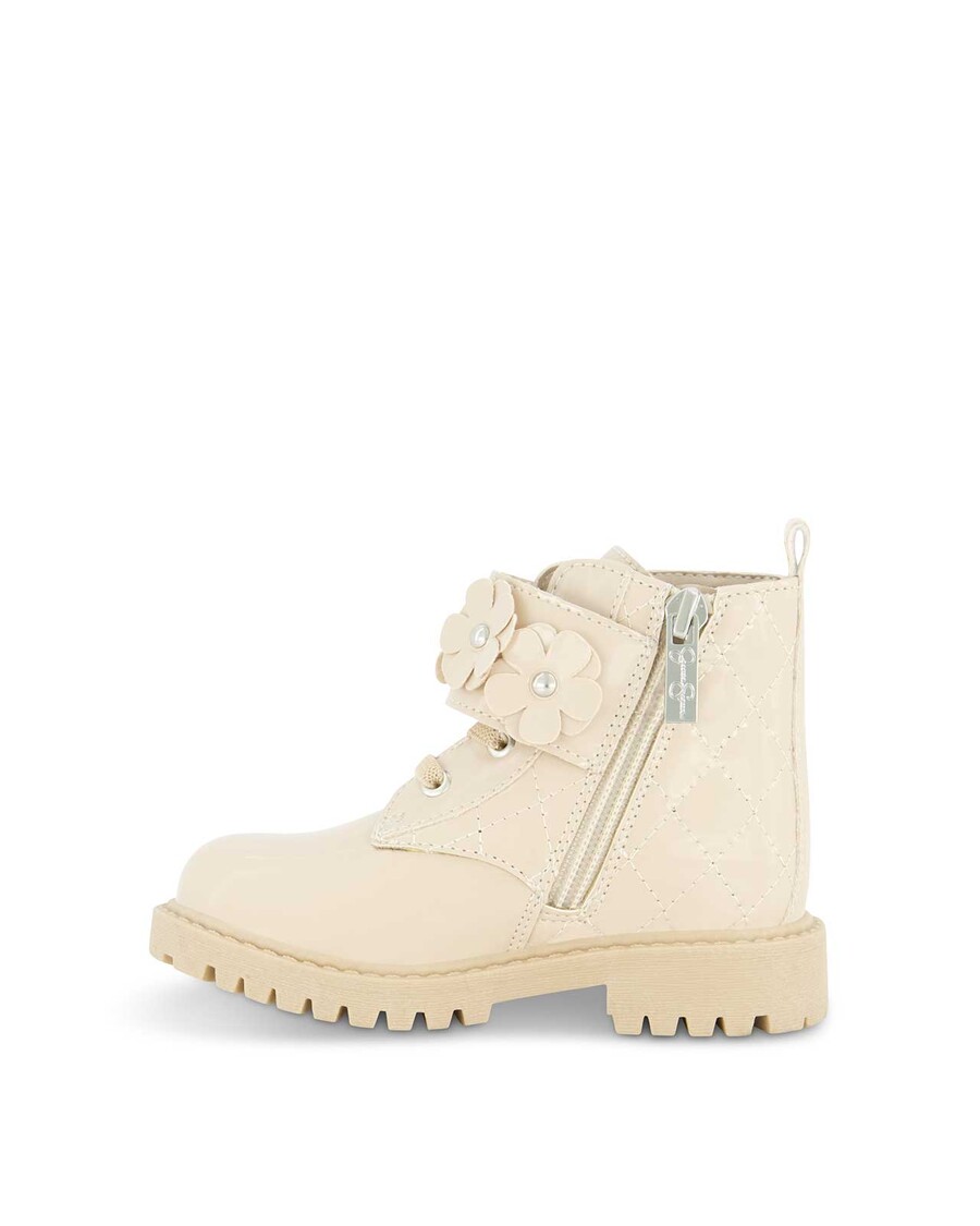 Jessica Simpson Toddler Daria Flower Moto Boot in Sand