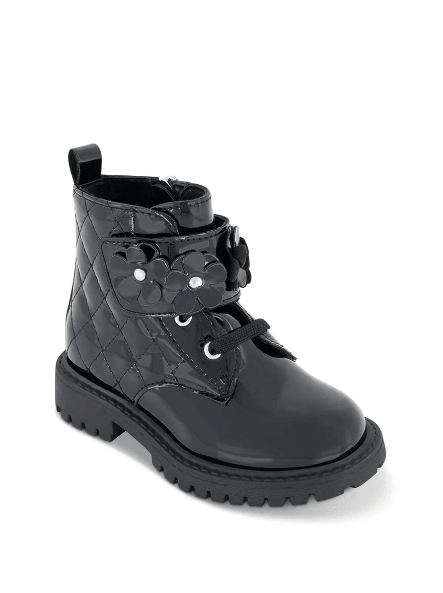 Jessica Simpson Toddler Daria Flower Moto Boot in Black