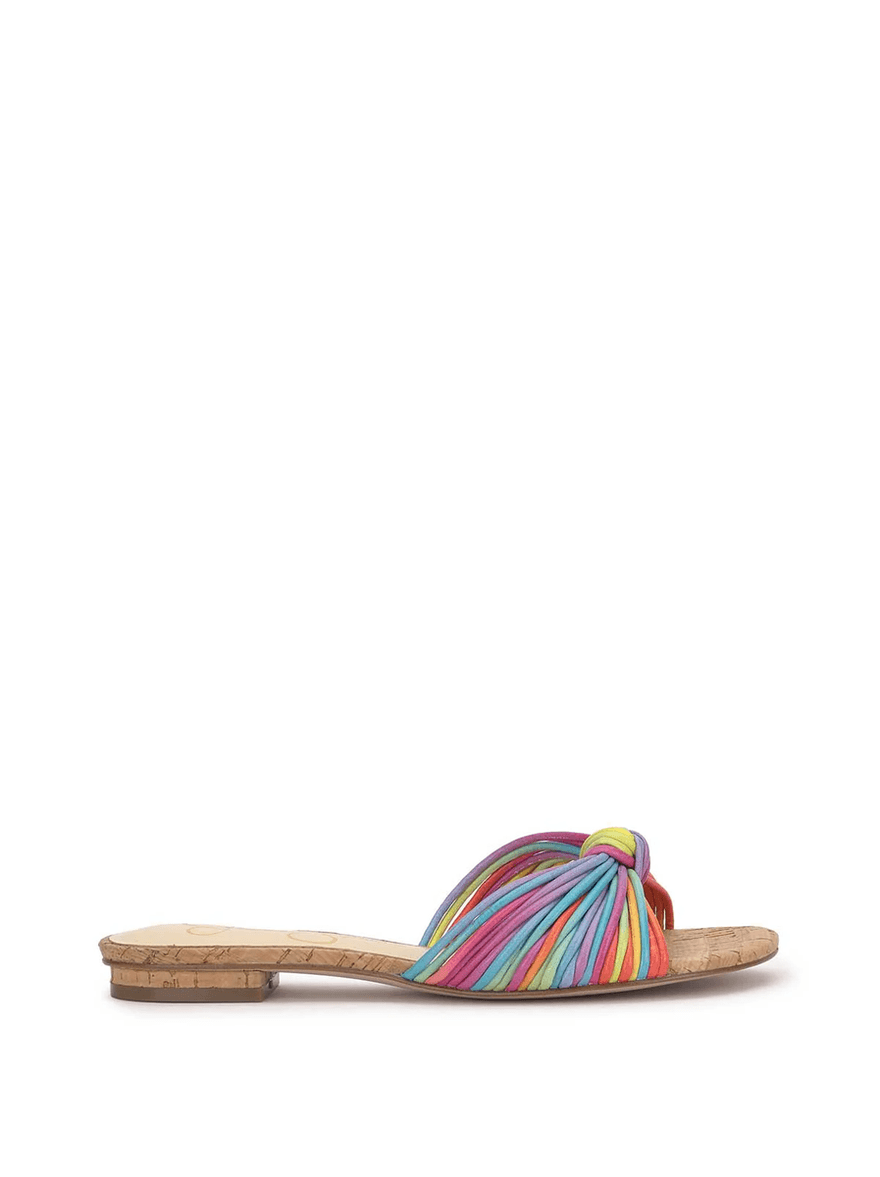 Jessica Simpson Dydra Knotted Flat Sandal in Multi Stripe