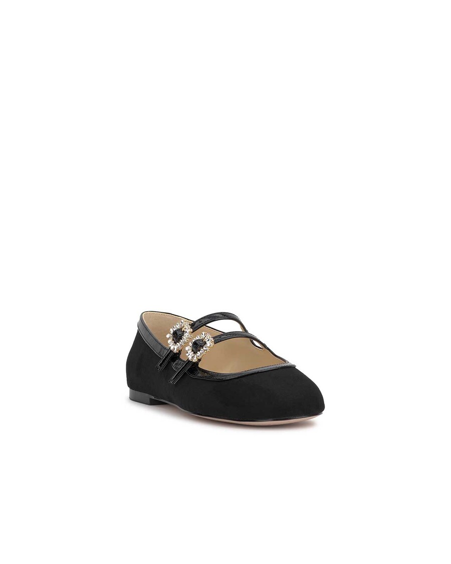 Jessica Simpson Allista Buckle Ballet Flat in Black Suede