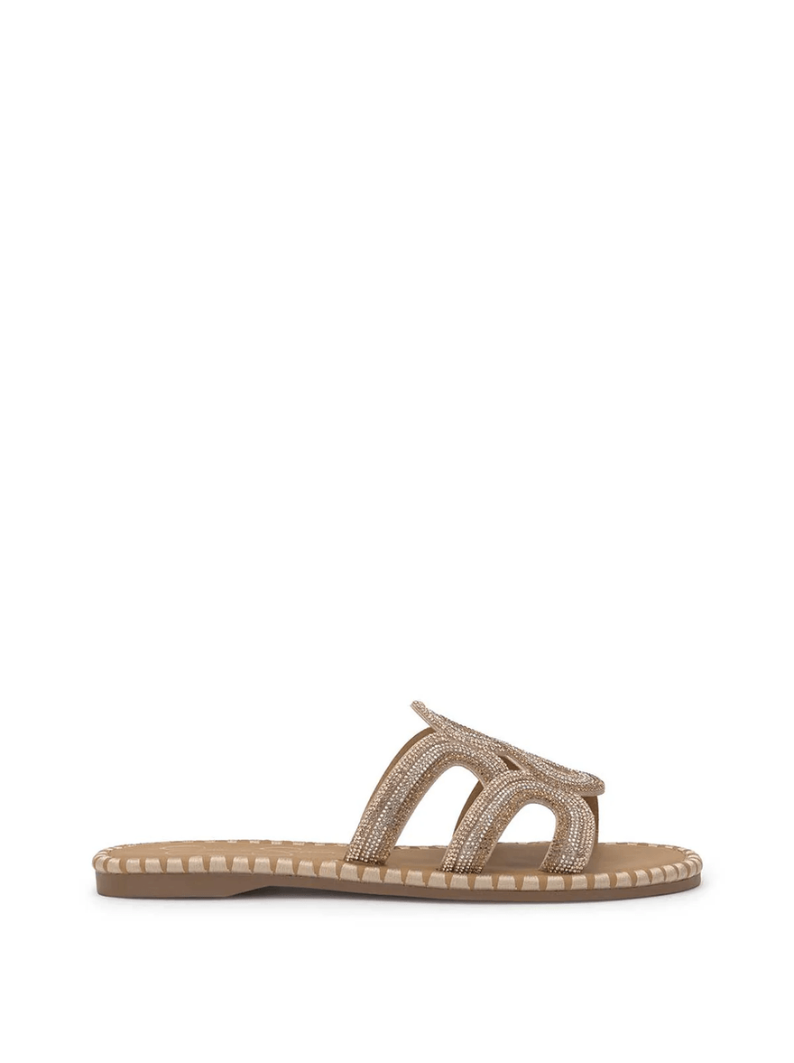 Jessica Simpson Bria Flat Sandal in Champagne