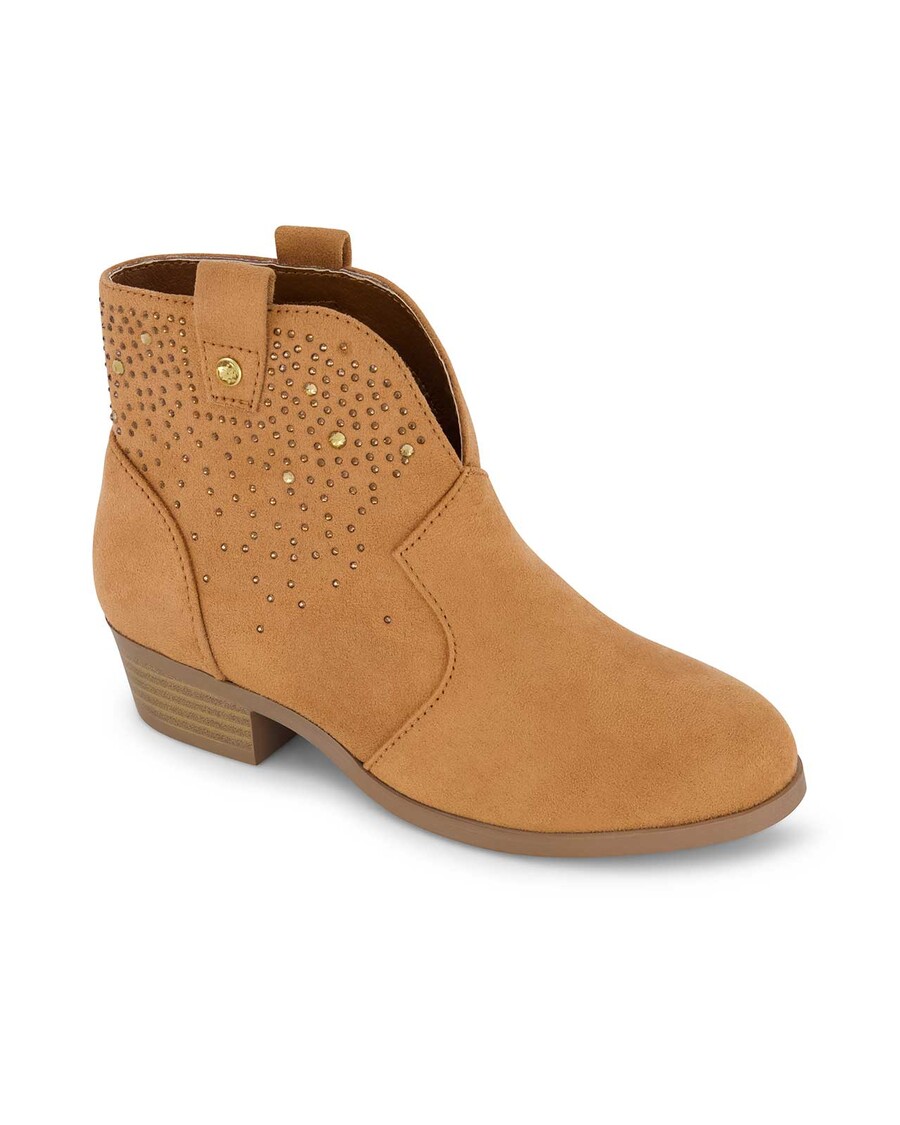 Jessica Simpson Girls' Layla Dip Western Bootie in Cognac