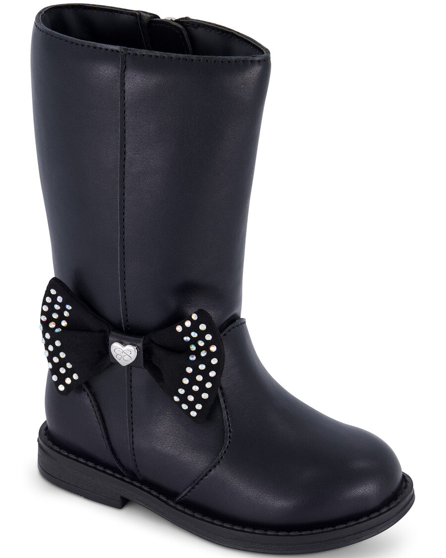 Jessica Simpson פעוט Evie Bow מגף גבוה בשחור