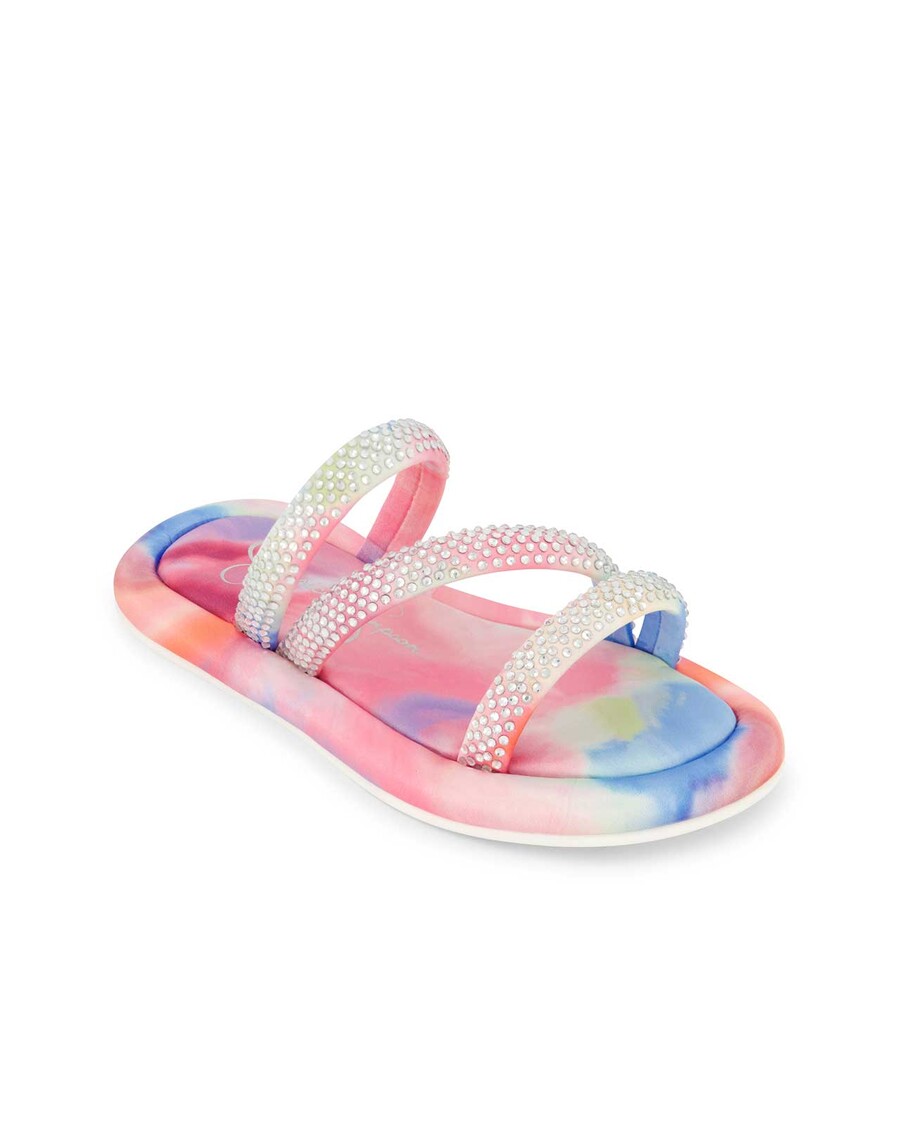 Jessica Simpson Girls' Kaylen Strap Slippers in Tie Dye