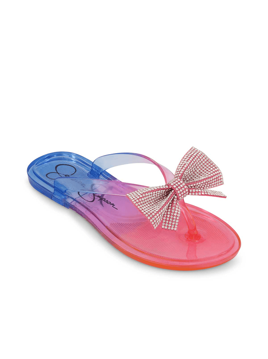 Jessica Simpson Girls' Jelly Thong Slippers in Pink Multi