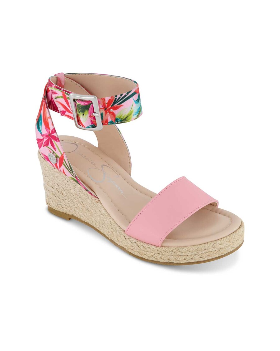 Jessica Simpson Girls' Asha Cuff Wedge Sandals in Pink