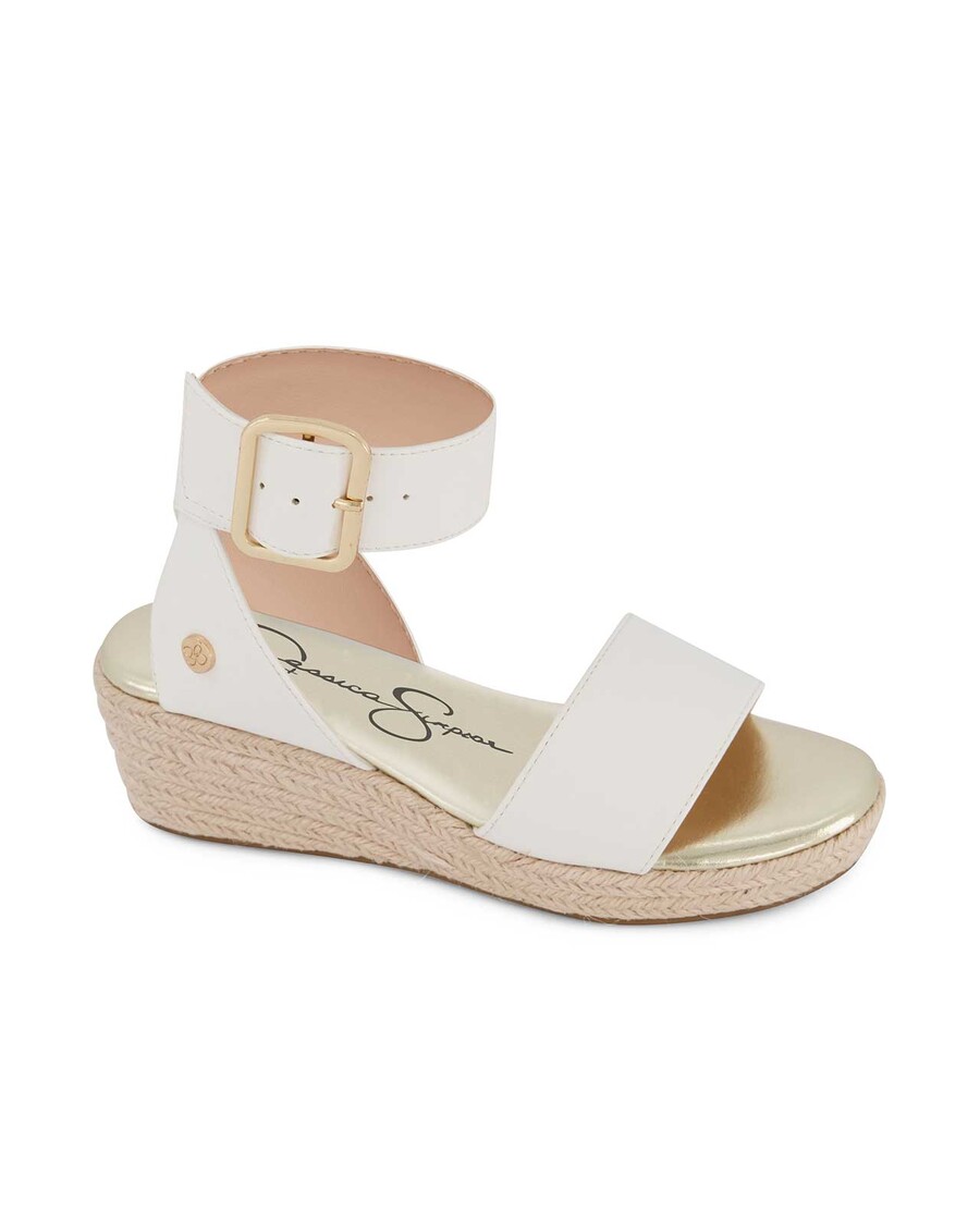 Jessica Simpson Girls' Asha Cuff Wedge Sandals in White