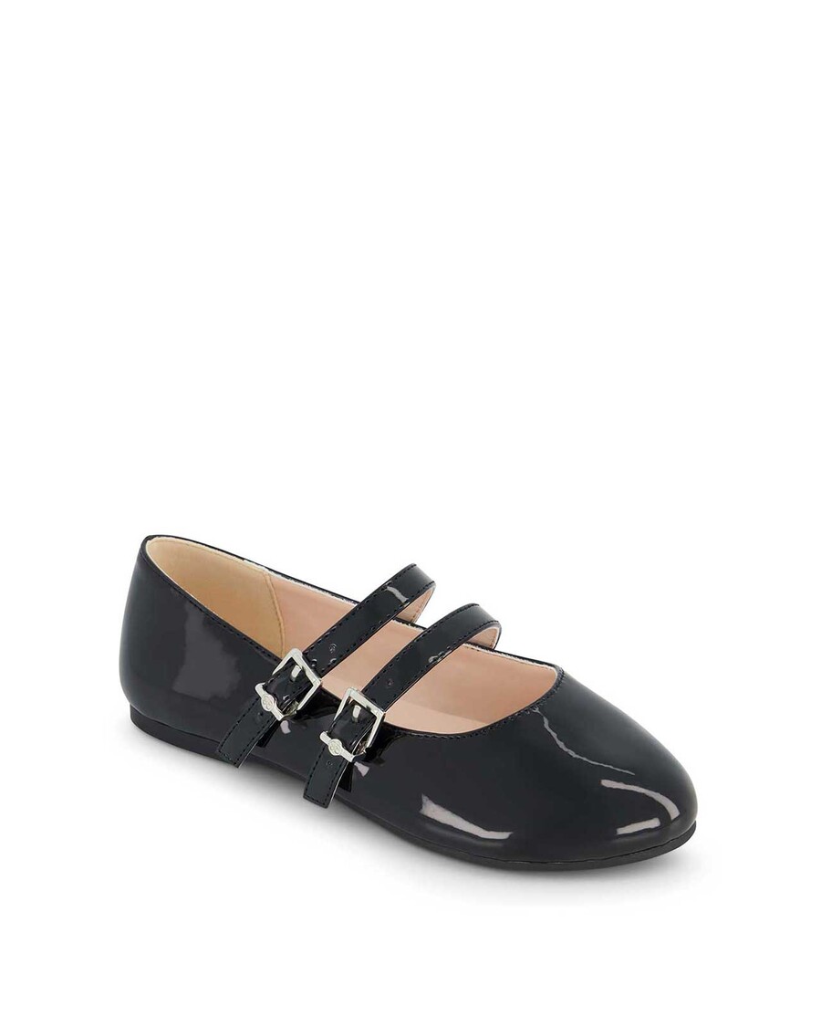 Jessica Simpson Little Girls' Amy Double Strap Ballet Flat in Black