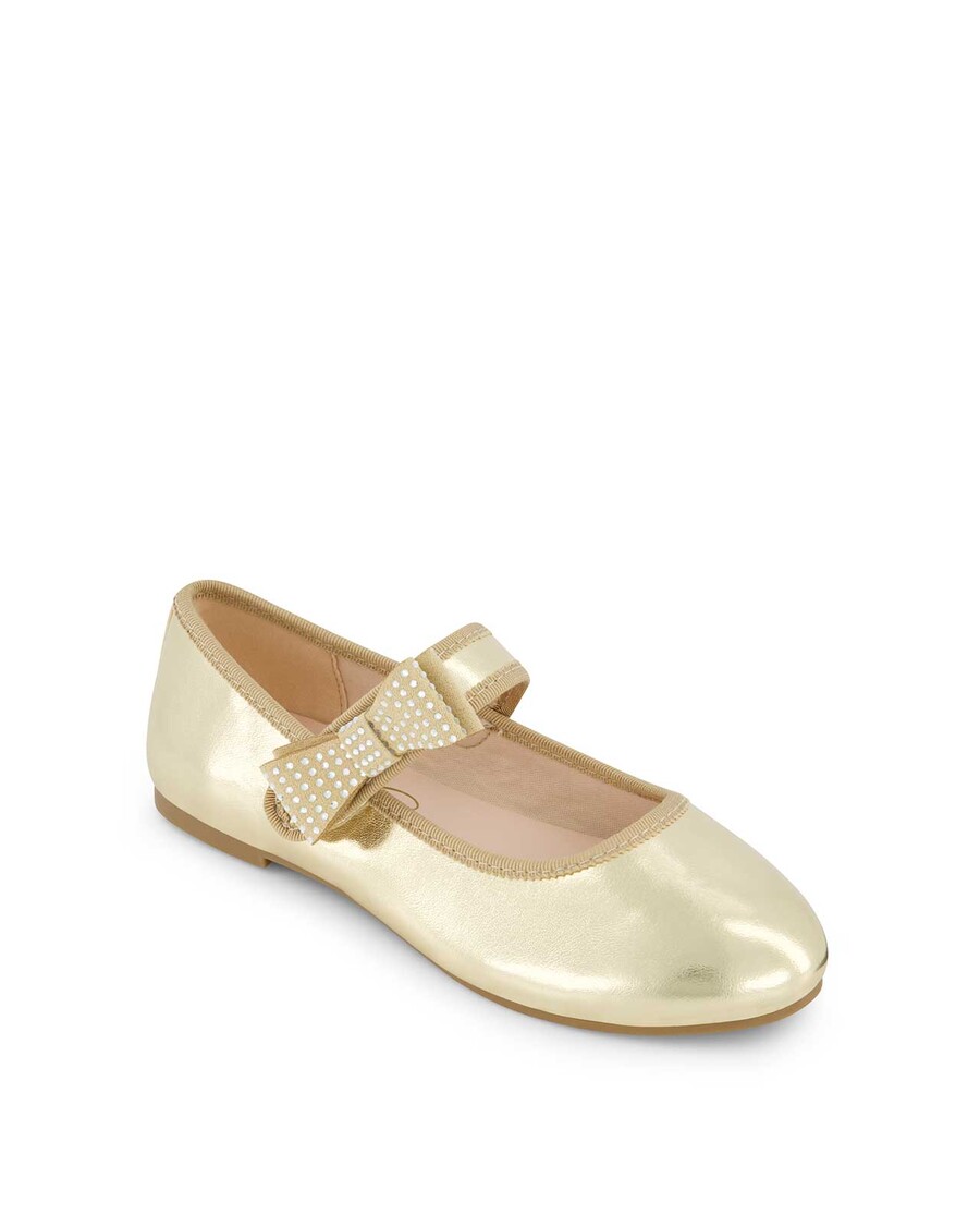 Jessica Simpson Little Girls' Amy Crystal Bow Ballet Flat in Gold