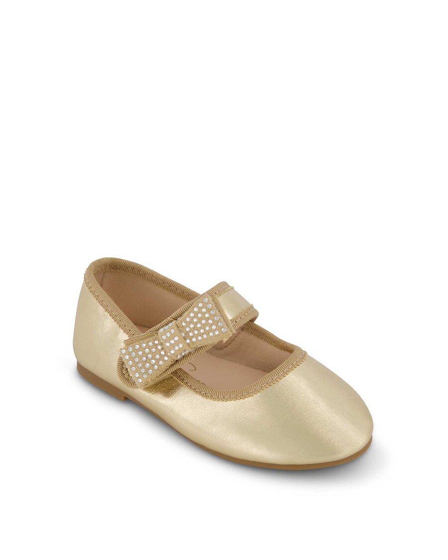Jessica Simpson Toddler Amy Crystal Bow Ballet Flat in Gold