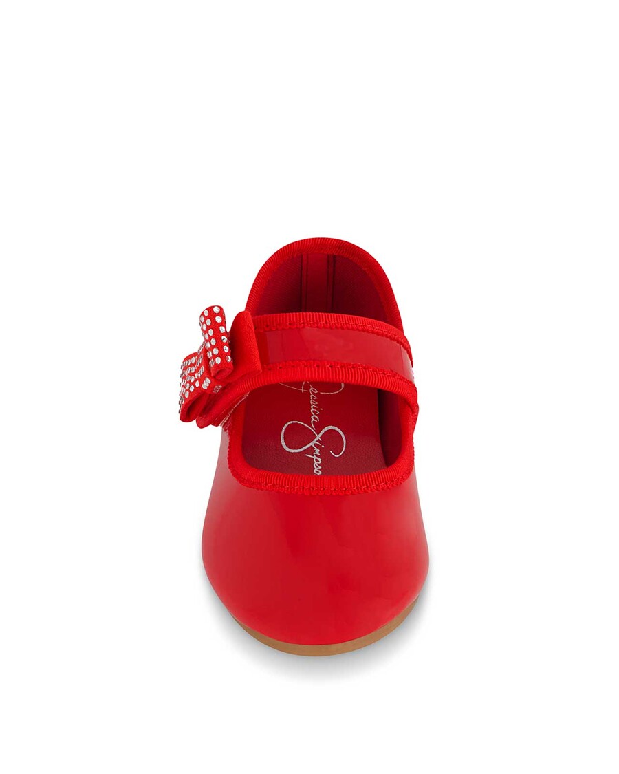 Jessica Simpson Toddler Amy Crystal Bow Ballet Flat in Red