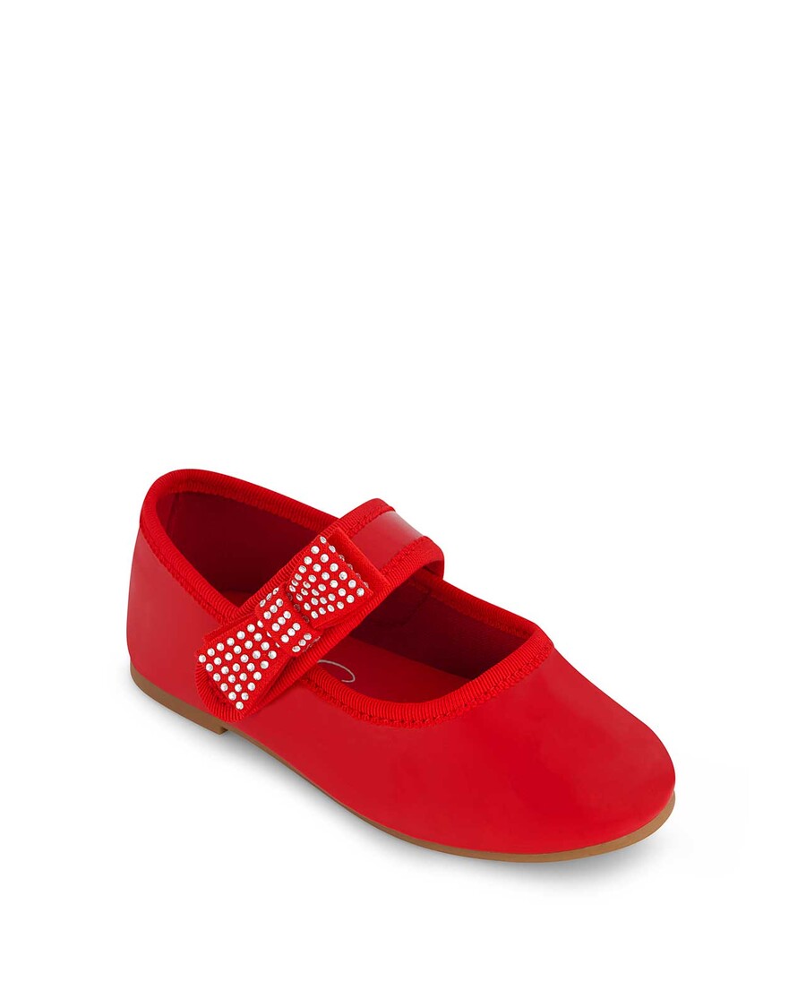 Jessica Simpson Toddler Amy Crystal Bow Ballet Flat in Red