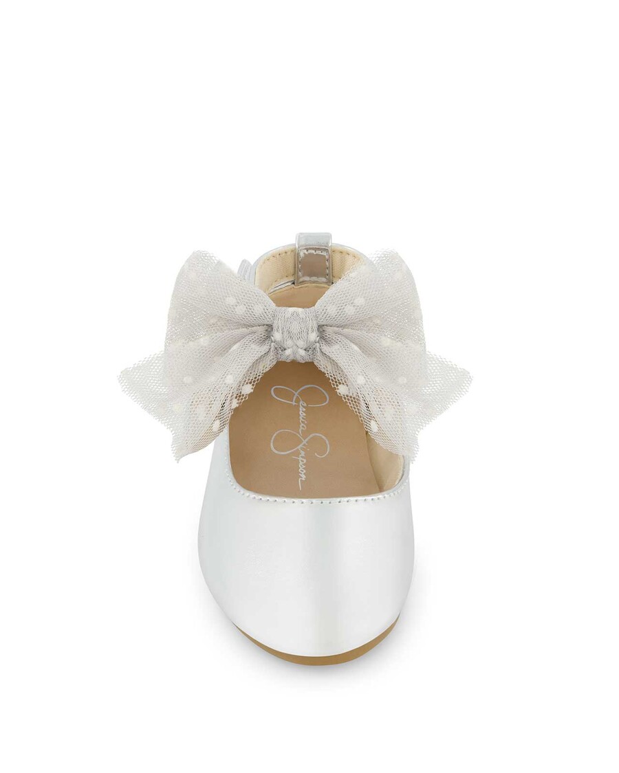 Jessica Simpson Småbarn Amy Tyll Bue Ballett Flat I Sølv