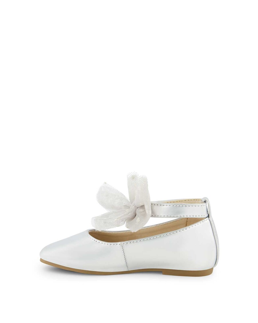 Jessica Simpson Småbarn Amy Tyll Bue Ballett Flat I Sølv