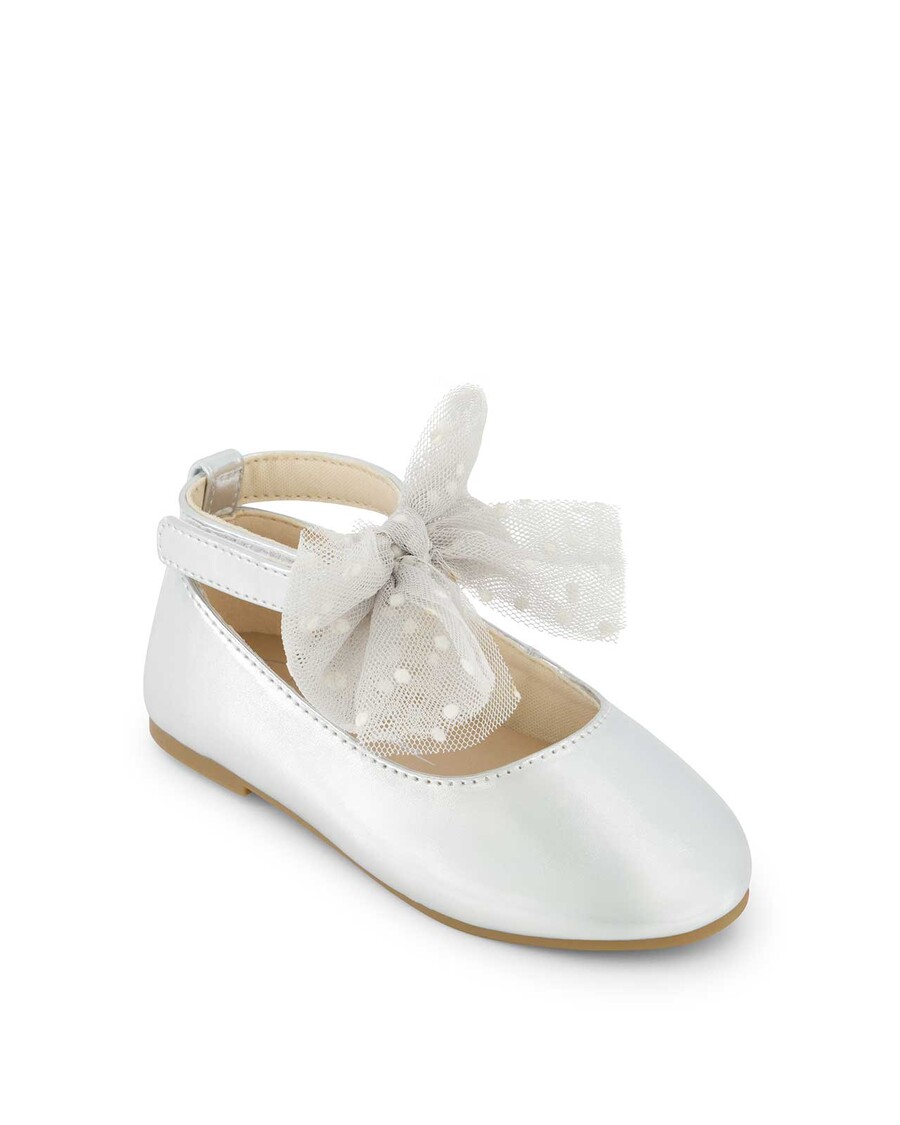 Jessica Simpson Småbarn Amy Tyll Bue Ballett Flat I Sølv