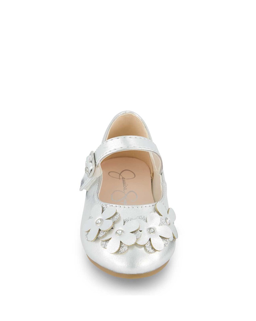 Jessica Simpson Yürümeye Başlayan çocuk Amy Petal Gümüş Düz Bale