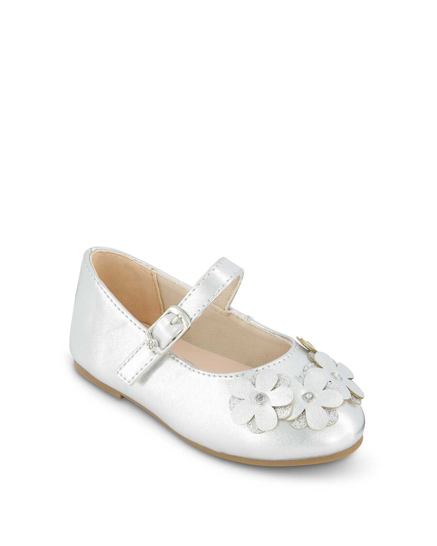 Jessica Simpson Yürümeye Başlayan çocuk Amy Petal Gümüş Düz Bale